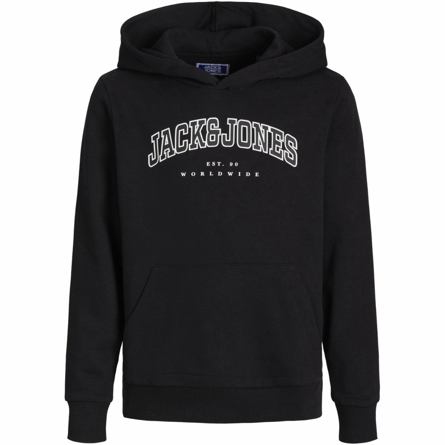 Jack & Jones Junior Black caleb Varsity Sweat Hoodie Noos Deer like