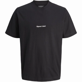 Jack & Jones Junior Black Jornorrebro Emb Tee Ss Cn Noos Jnr Organic Cotton Construction Sporty and Cool