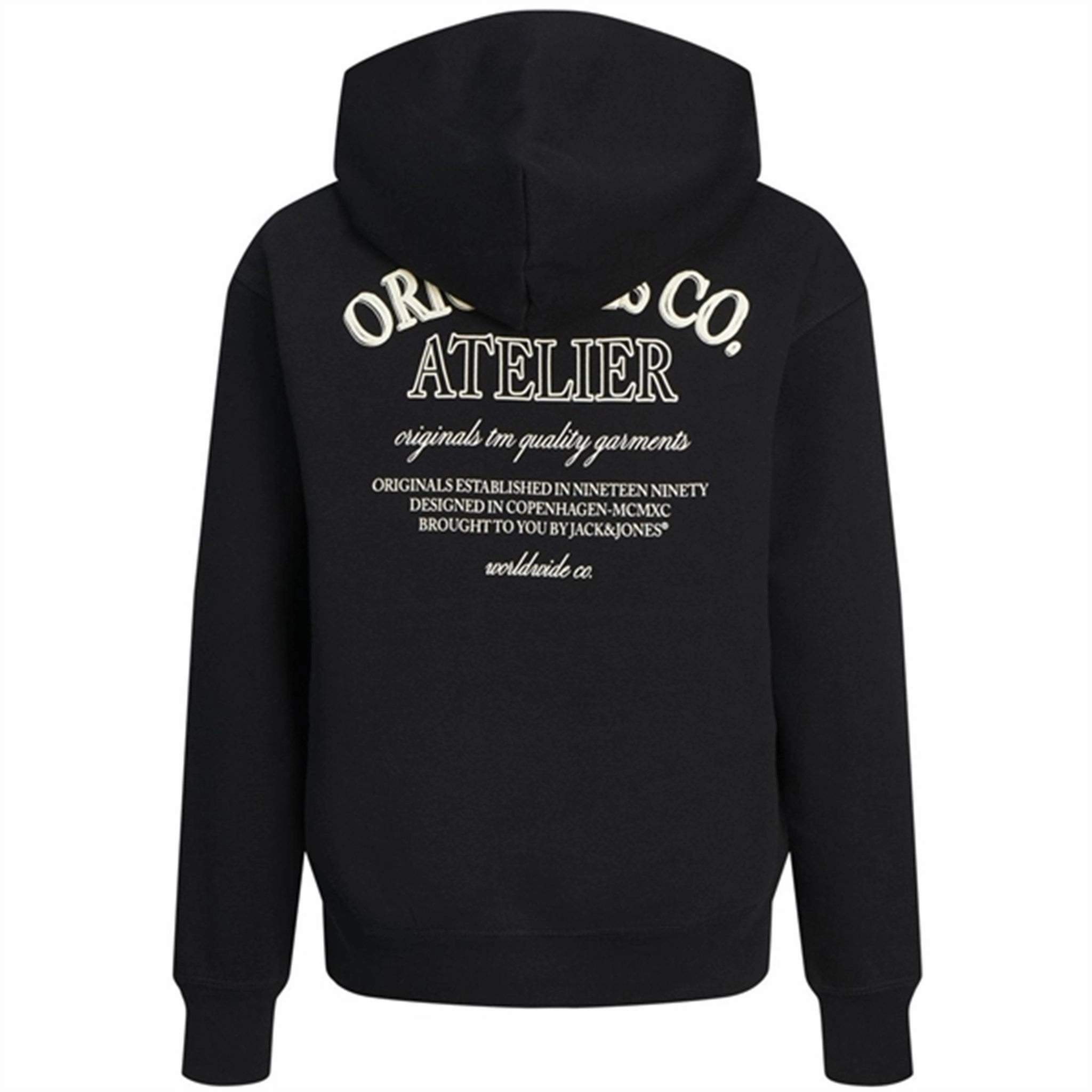 Jack & Jones Junior Black Jorsantorini Graphic Sweat Hoodie Everyday Use Functional Fashion