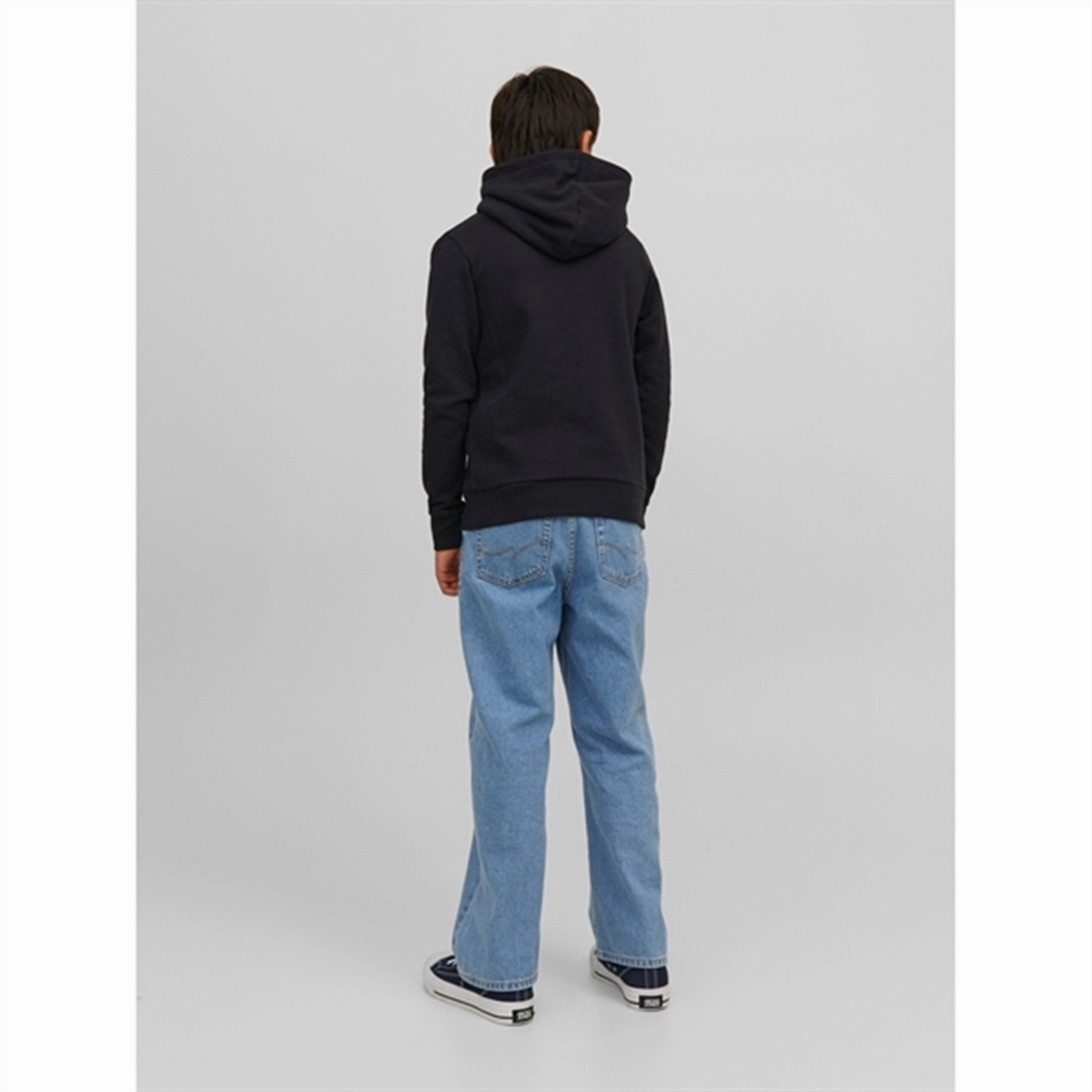 Jack & Jones Junior Black Josh Sweat Hoodie Pearl details Holiday Outfit