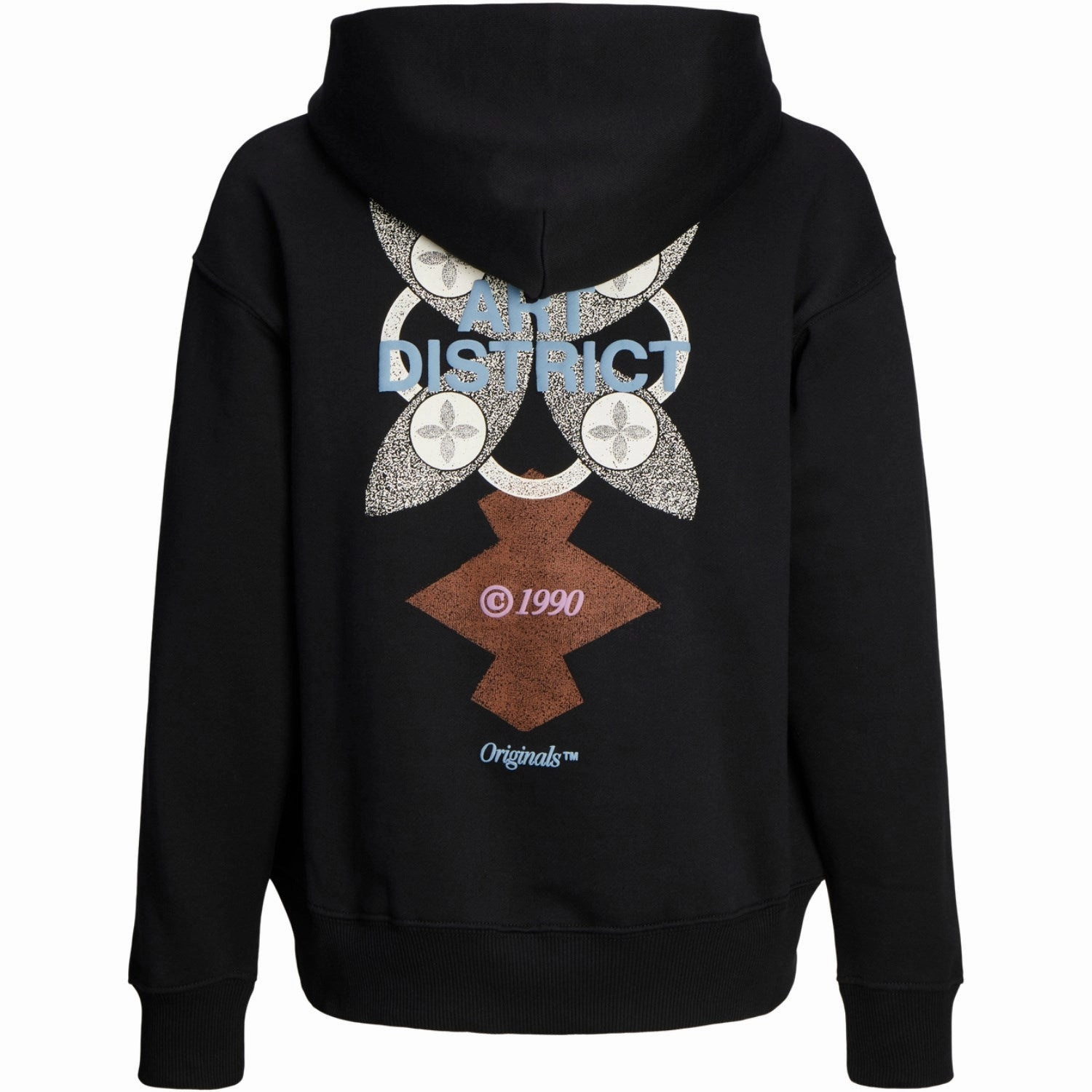 Jack & Jones Junior Black Ornoho Back Graphic Sweat Hoodie Zipper Closure