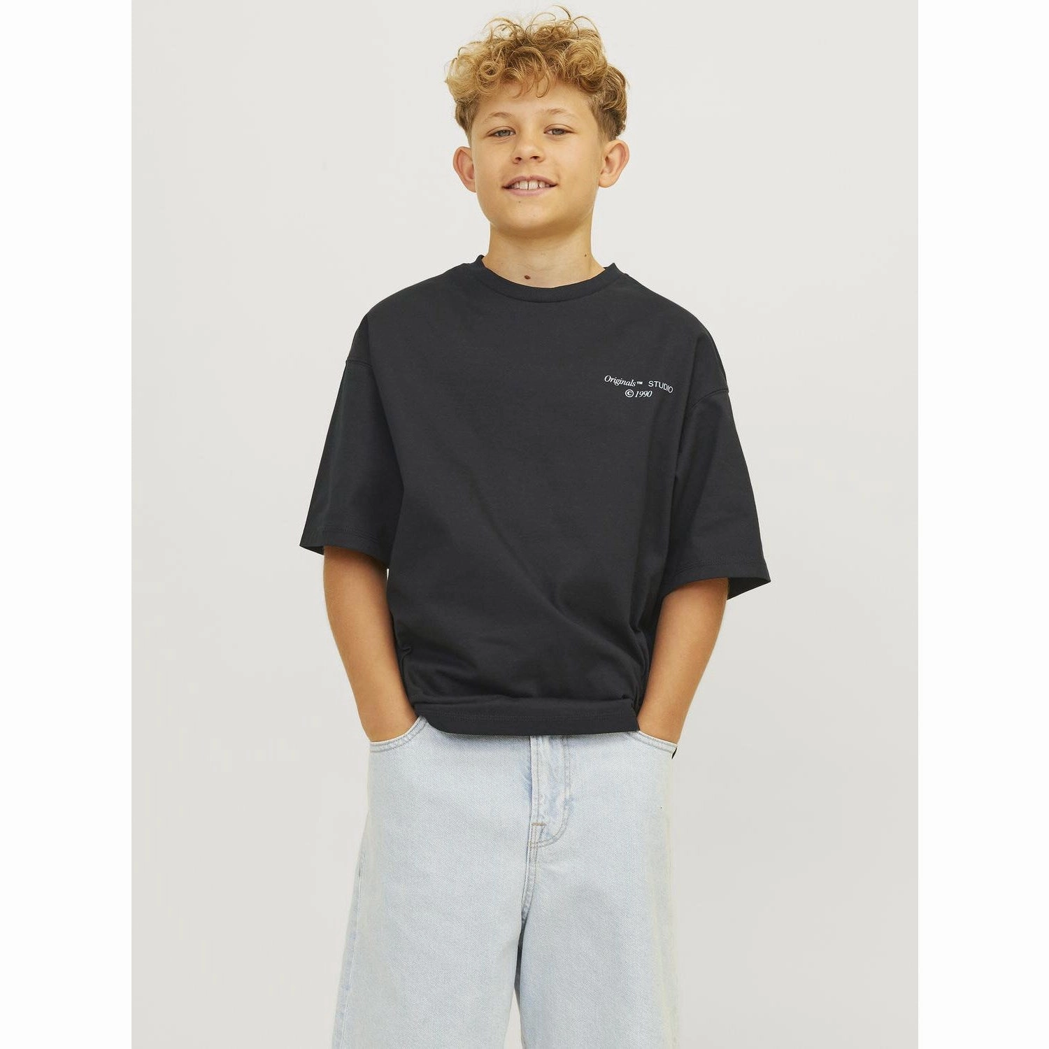 Jack & Jones Junior Black Ornoho Back Graphic T-Shirt Crew Fun Style