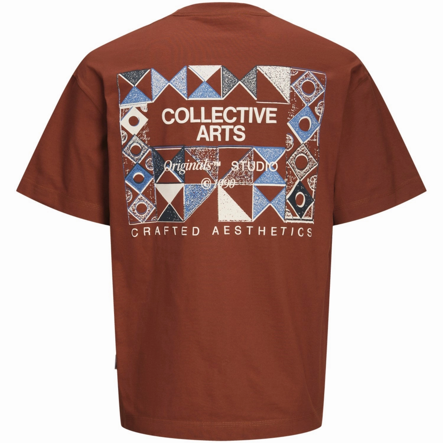 Stylish Jack & Jones Junior Brandy Brown Ornoho Back Graphic T-Shirt Crew