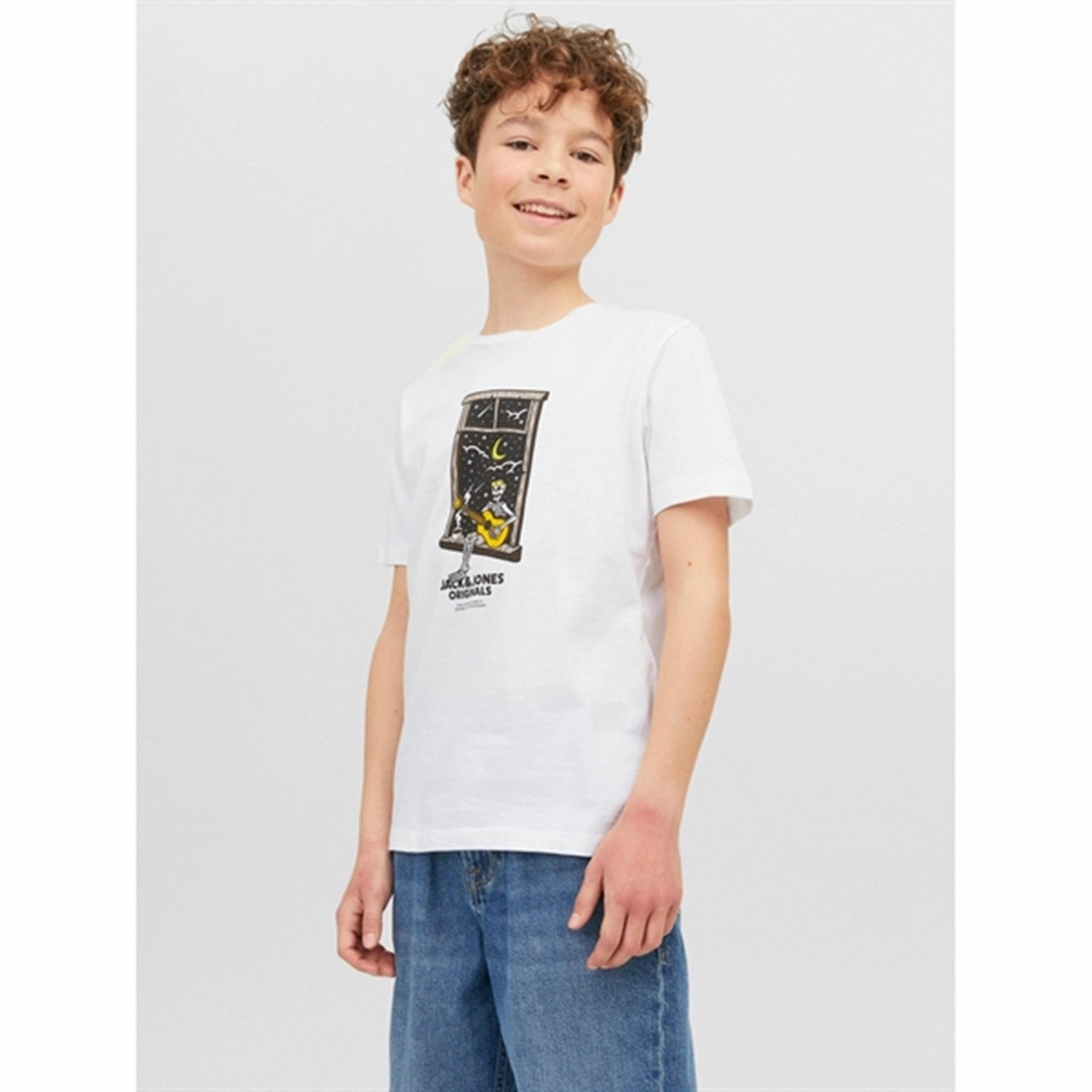 Jack & Jones Junior Bright White Afterlife T-Shirt Comfort Style Relaxing Fit