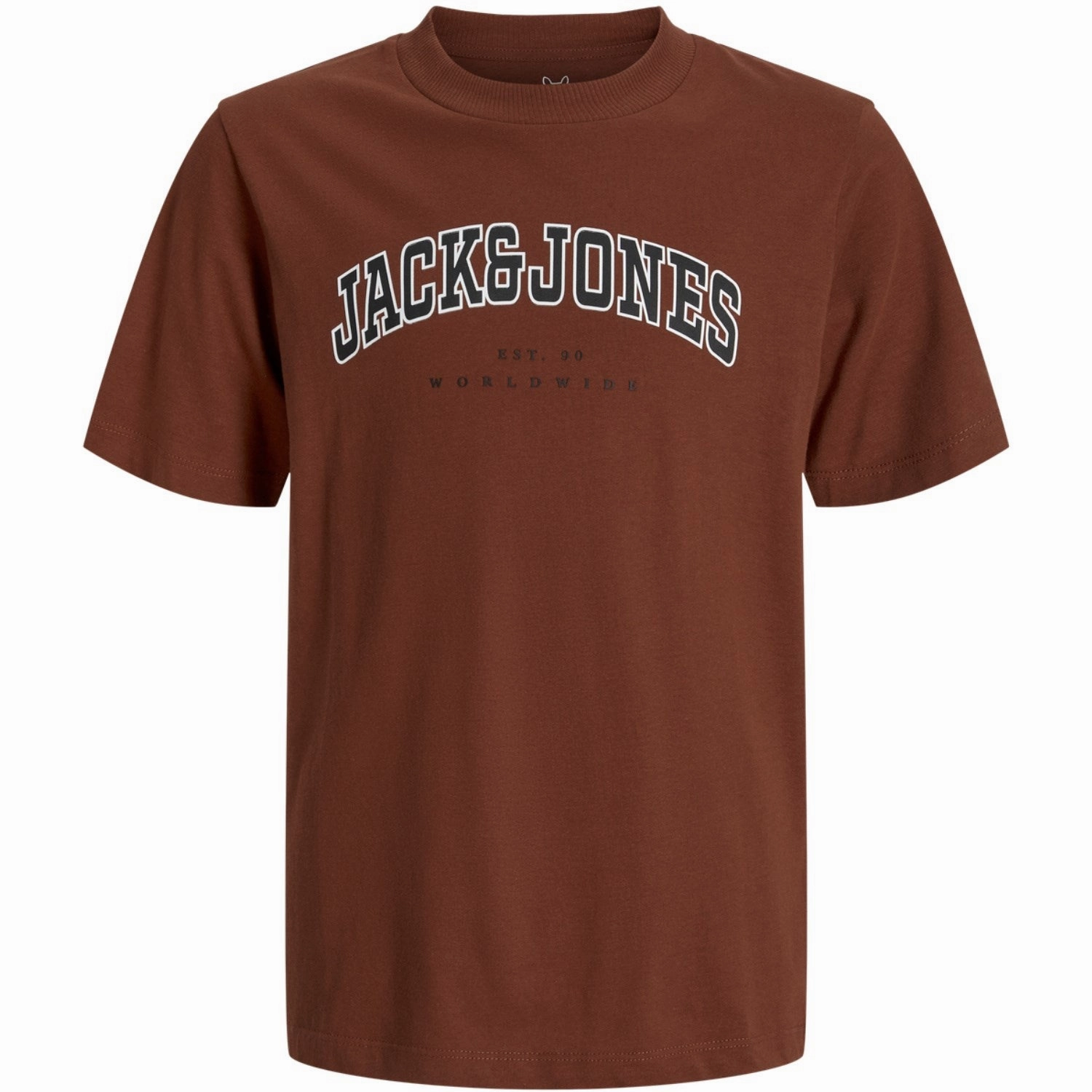 Jack & Jones Junior Burnt Henna Jjecaleb Varsity Tee Ss O-Neck Noos Jnr Fun Style