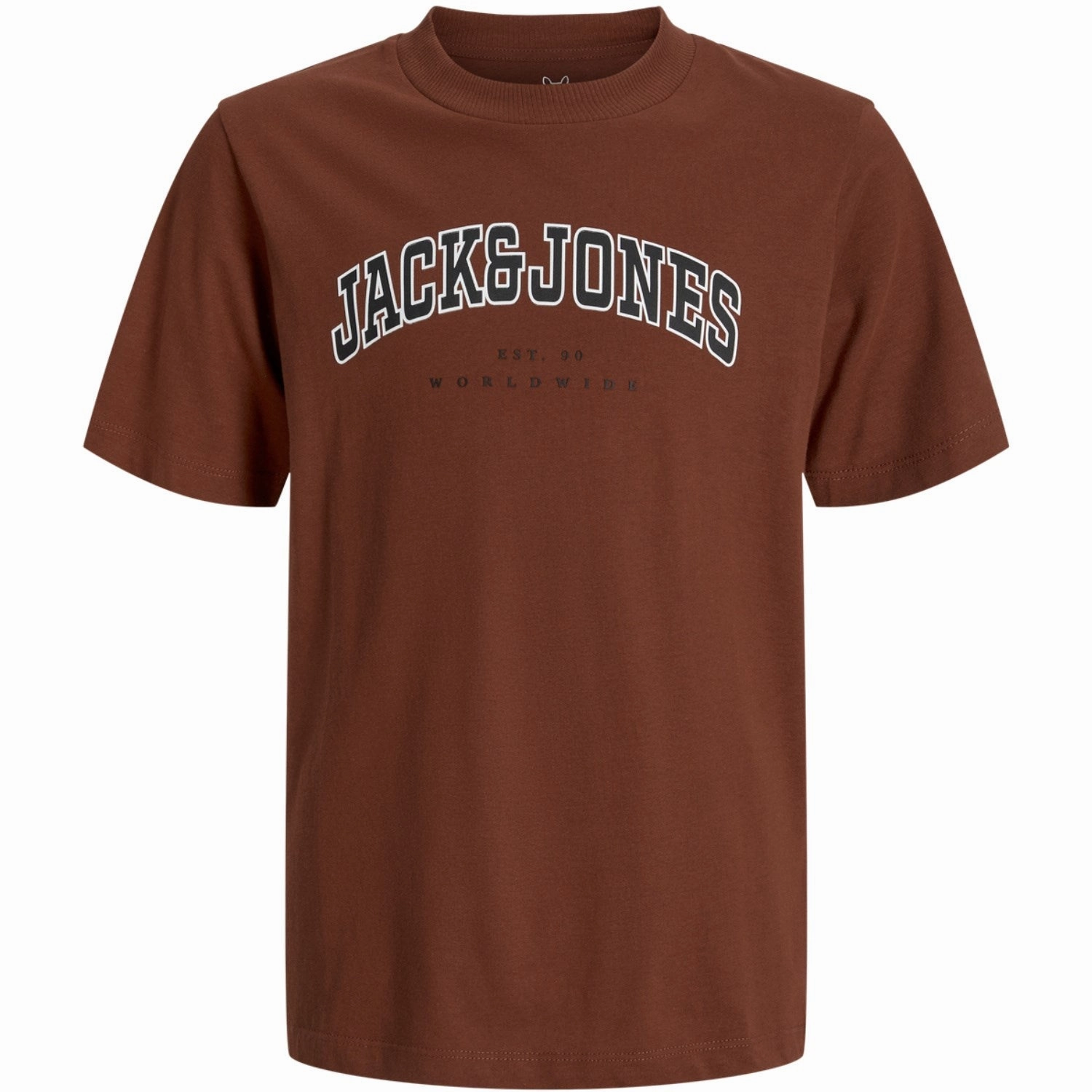 Printed design Jack & Jones Junior Burnt Henna Jjecaleb Varsity Tee Ss O-Neck Noos Jnr