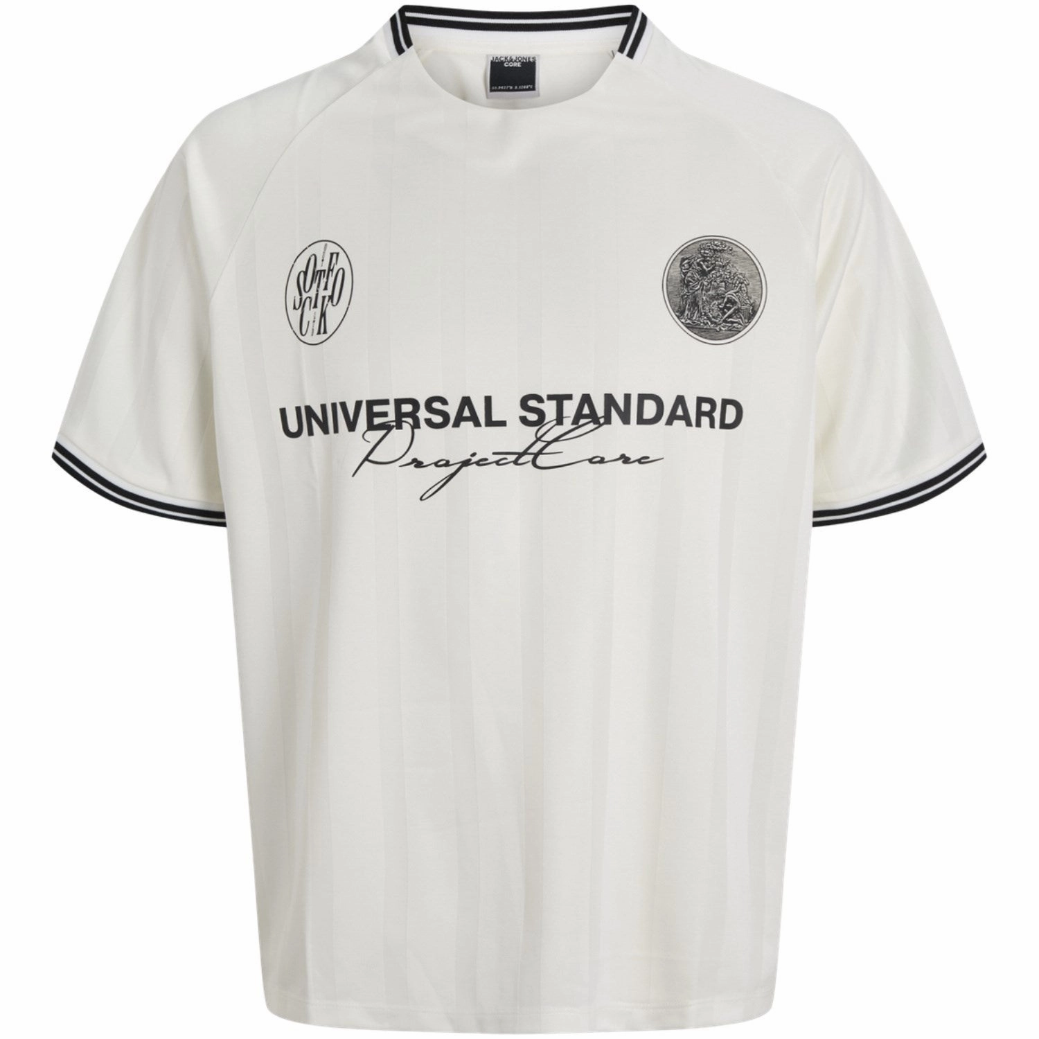 Jack & Jones Junior Cloud Dancer Jcocover Retro Football Tee Ss Jnr Stylish Layer Look Perfect for Layering