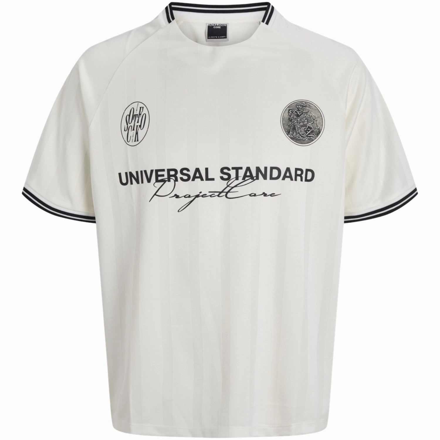 Jack & Jones Junior Cloud Dancer Jcocover Retro Football Tee Ss Jnr Trendy Wear