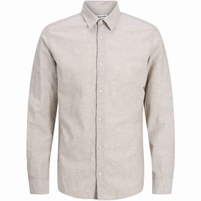 Flex Fit Collar Casual Wear Jack & Jones Junior Crockery Breeze Linen Blend Shirt