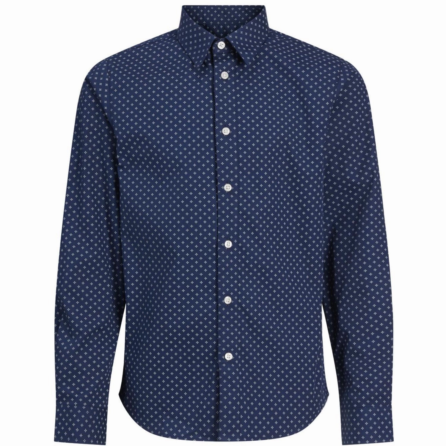 Jack & Jones Junior Medieval Blue Axel Print Shirt Gradient effect Embroidered Detail