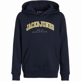 Jack & Jones Junior Navy Blazer caleb Varsity Sweat Hoodie Noos Pearl details