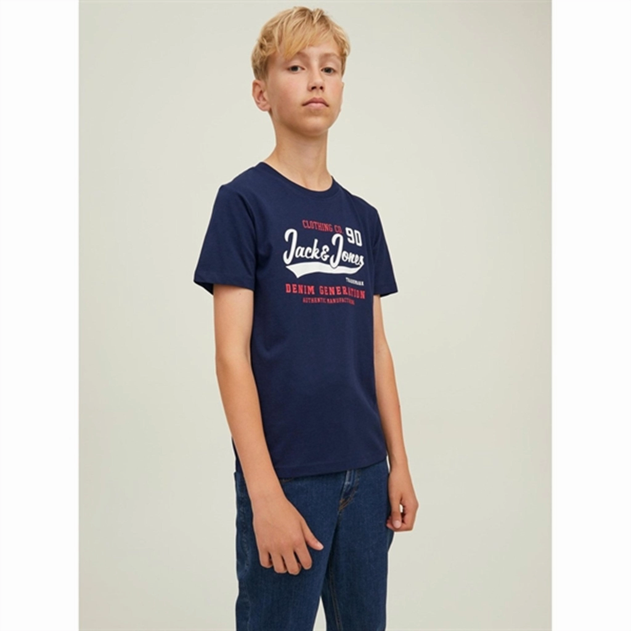 Casual Everyday Jack & Jones Junior Navy Blazer Logo T-Shirt Noos
