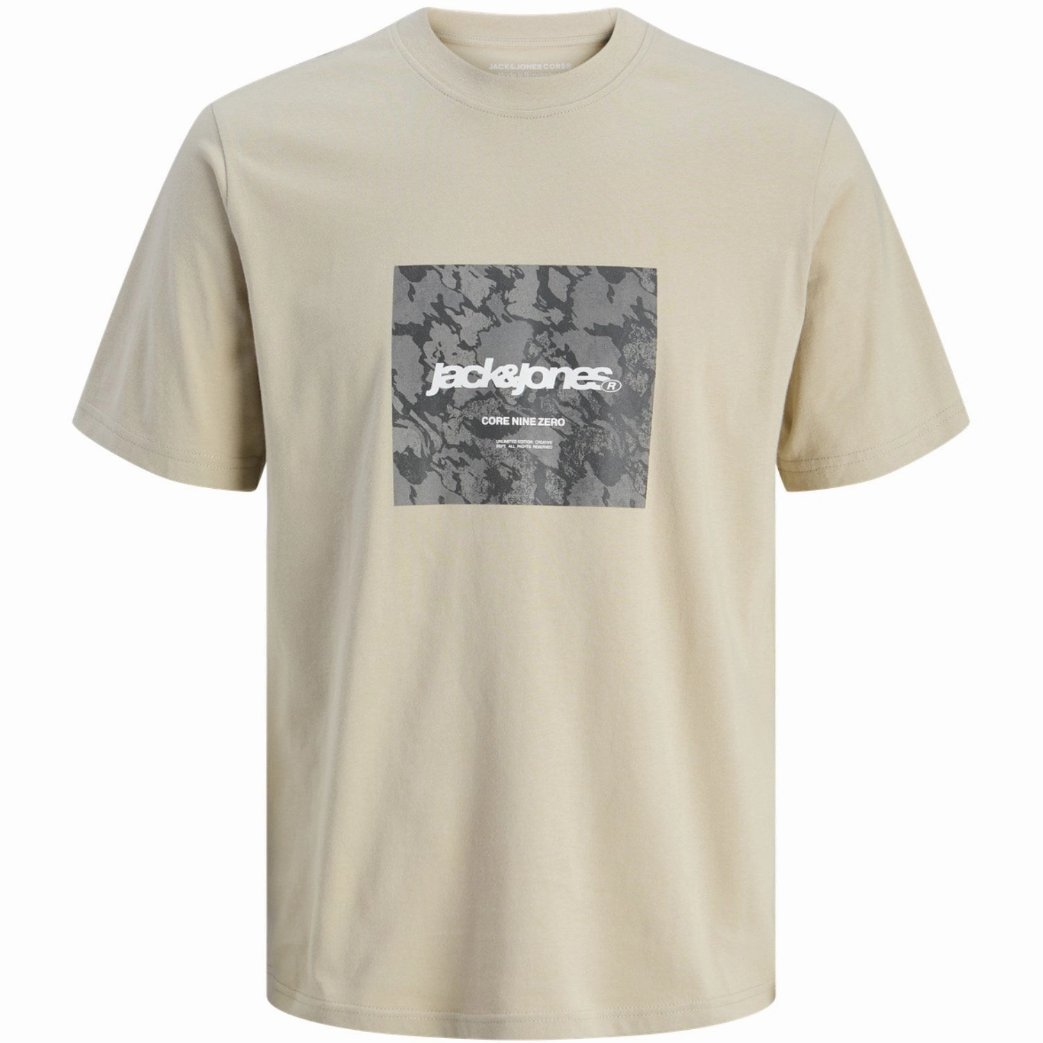 Jack & Jones Junior Pure Cashmere Tarmac Camo Front T-Shirt Crew Neck Fashionable