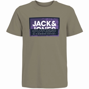 Crew Neck Design Jack & Jones Junior Silver Sage Cologan T-Shirt Crew Neck