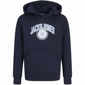 Jack & Jones Junior Sky Captain Kam Varsity Branding Sweat Hoodie LGBTQ  fashion Low Profile Logo