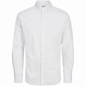 Patterned Design Jack & Jones Junior White Axel Stretch Shirt Noos