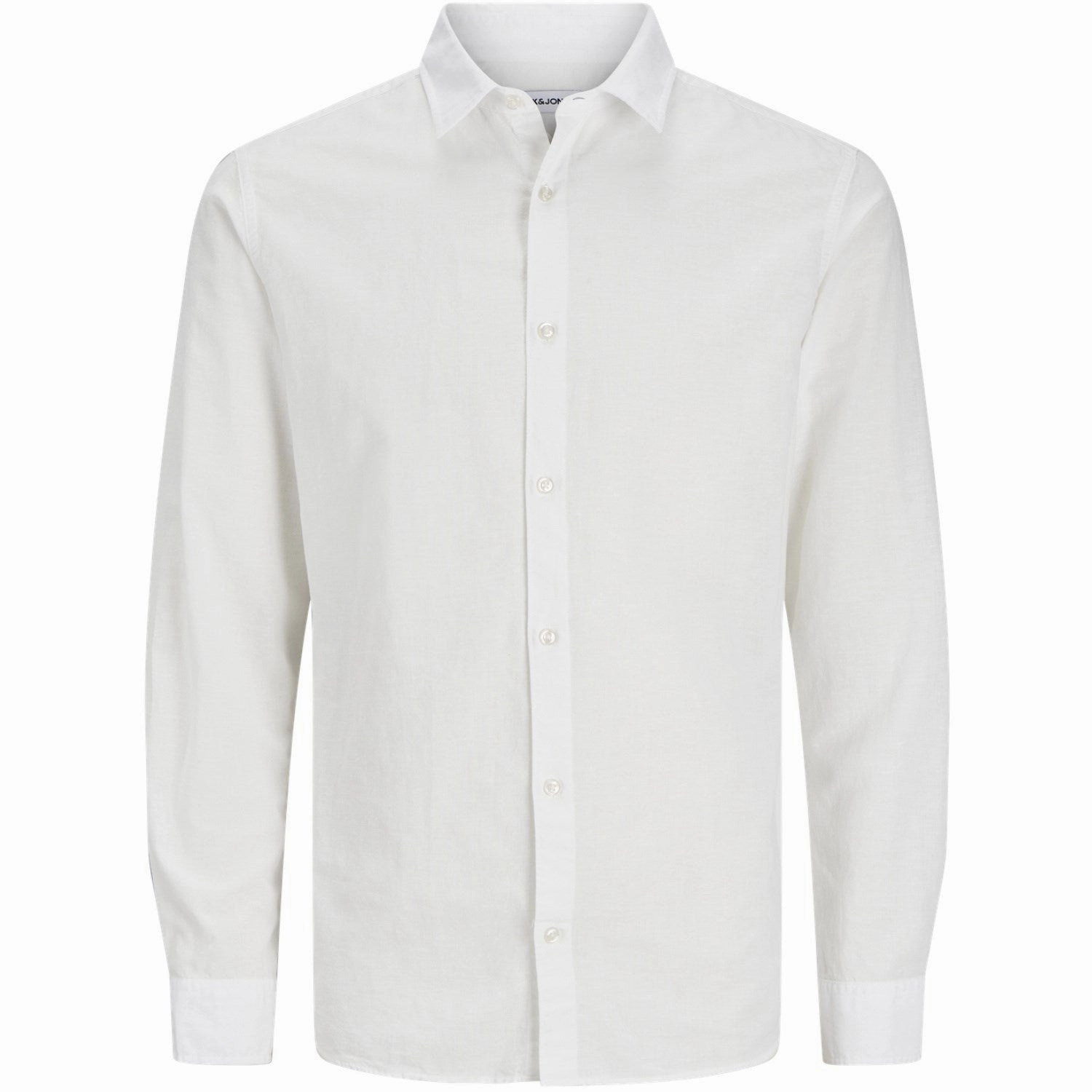 Jack & Jones Junior White Breeze Linen Blend Shirt Polished Finish Comfortable Wear