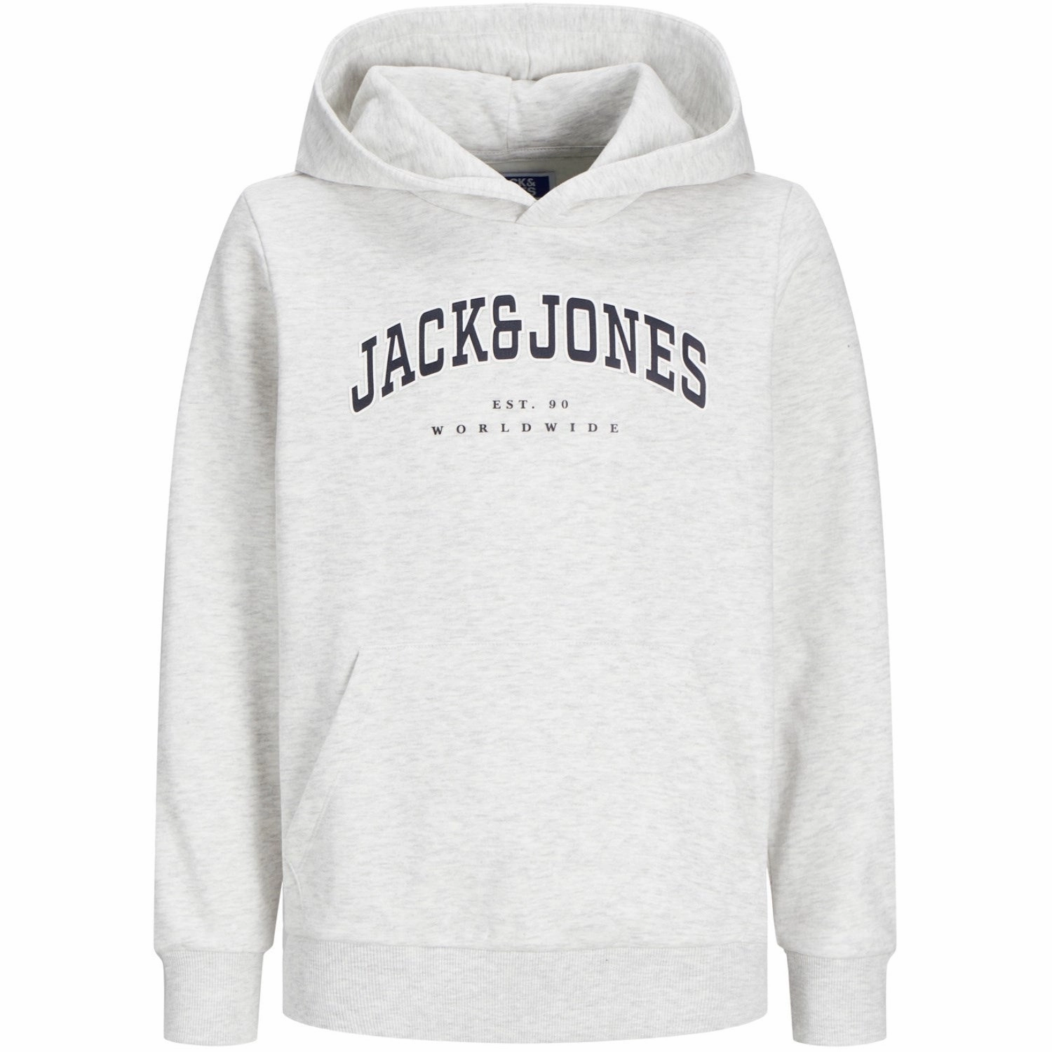 Effortless Comfort Jack & Jones Junior White Melange Caleb Varsity Sweat Hoodie Noos