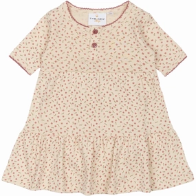 Bishop-Sleeve Gentle Drape THE NEW Siblings White Swan AOP Odette Pointelle Bodydress