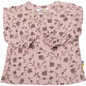 Joha Bamboo Pink Blouse Contrast Stitch High Density Weave