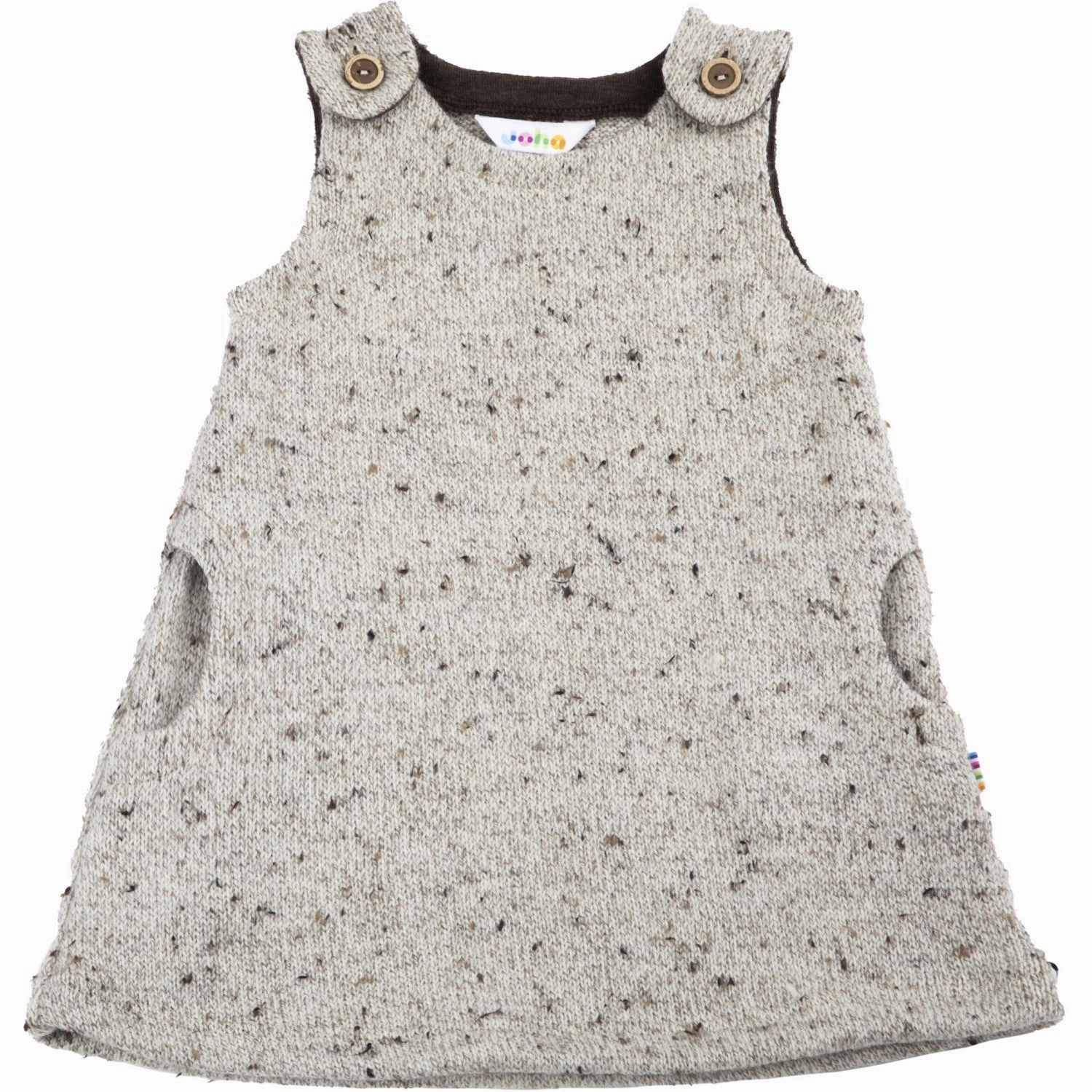 Side Tie Date-Night Joha Wool Beige Pinafore Dress