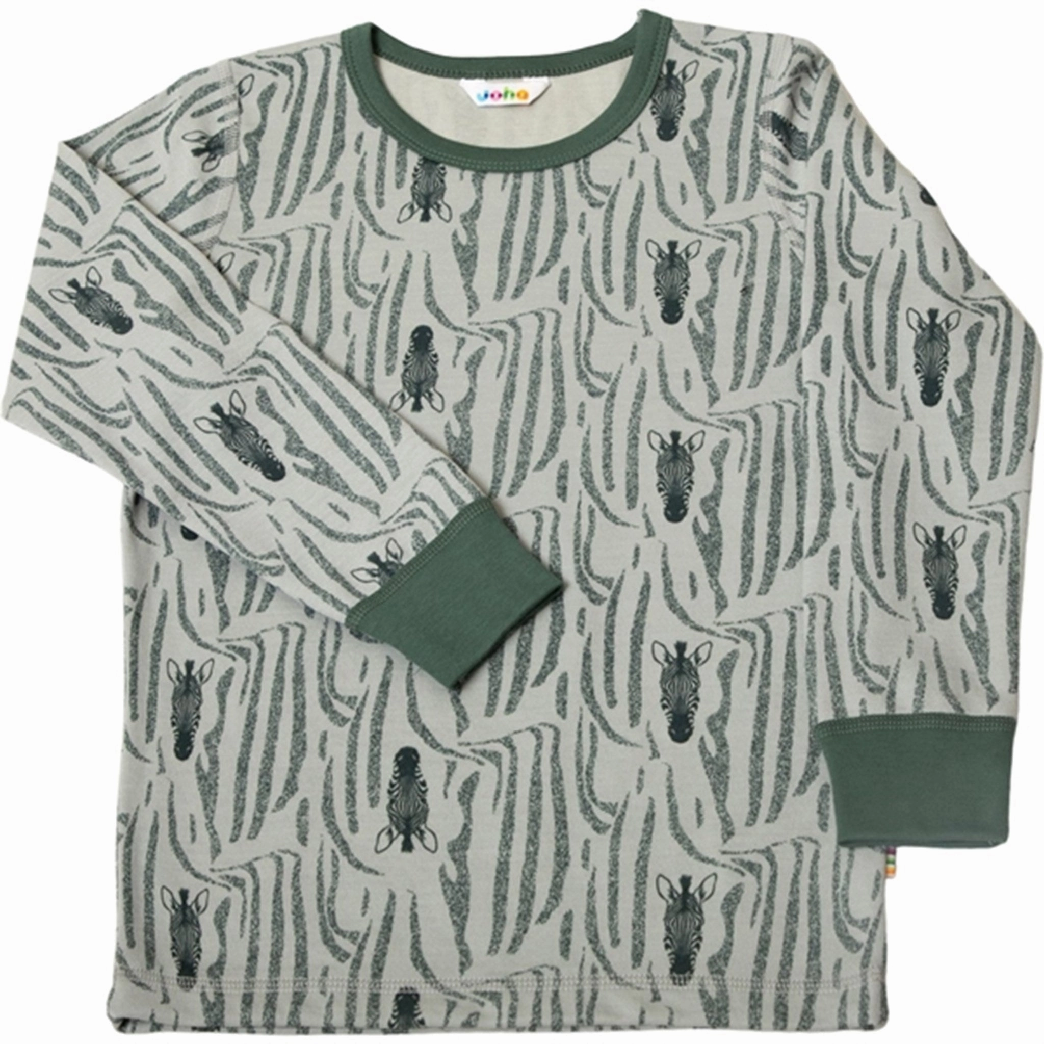 Joha Wool/Cotton Green AOP Blouse Edgy Design