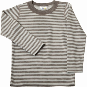 Joha Wool Mint Strip Blouse Smart Casual