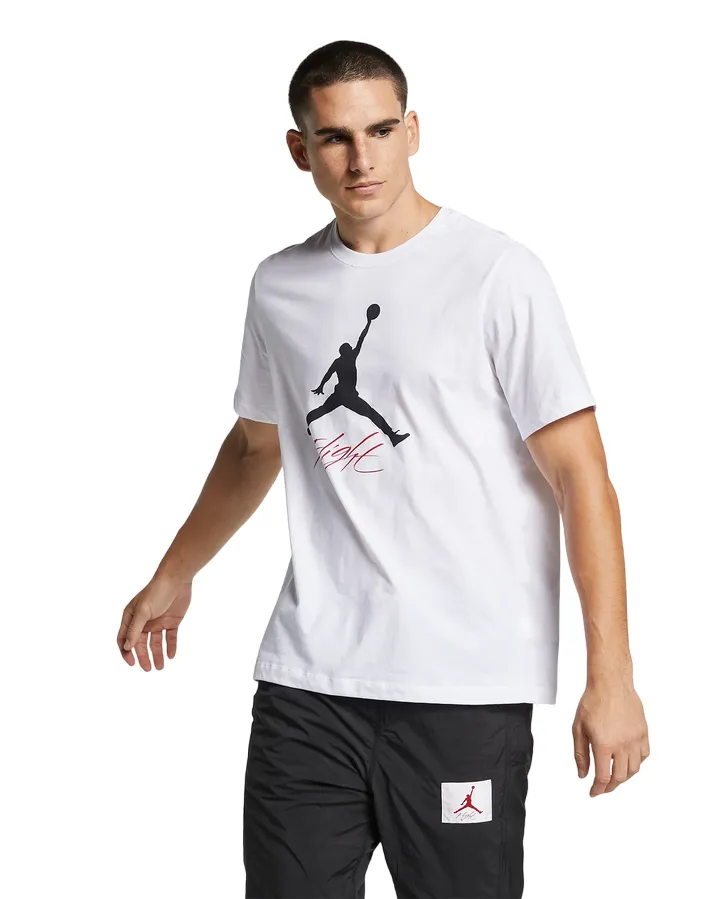 Jordan maglietta manica corta da uomo Jumpman Flight AO0664-100 bianco Perfect Comfort