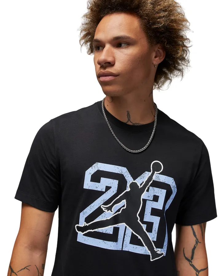 Jordan T-shirt manica corta da uomo Flight Essentials FB7394-010 nero Plus size clothing Breathable Fit Wear