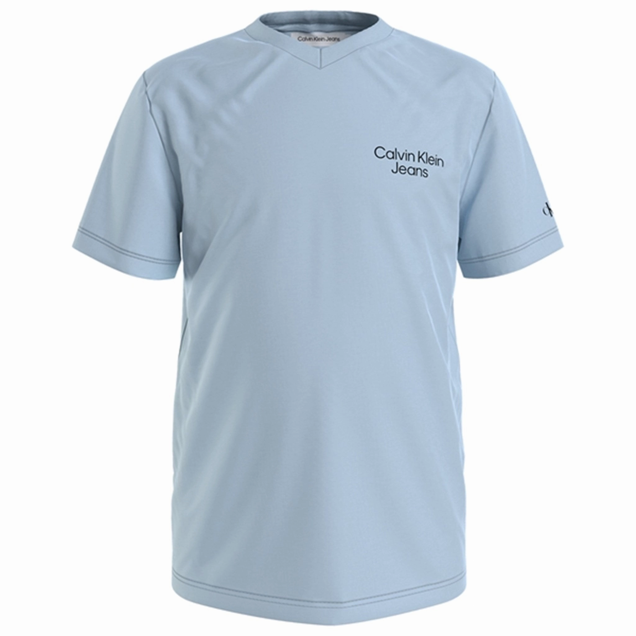 Calvin Klein Stack Logo V-Neck T-Shirt Keepsake Blue adults' Travel Style Trend