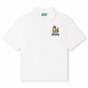 Active Lifestyle Modern Cut Kenzo Ivory Polo Short Sleeved