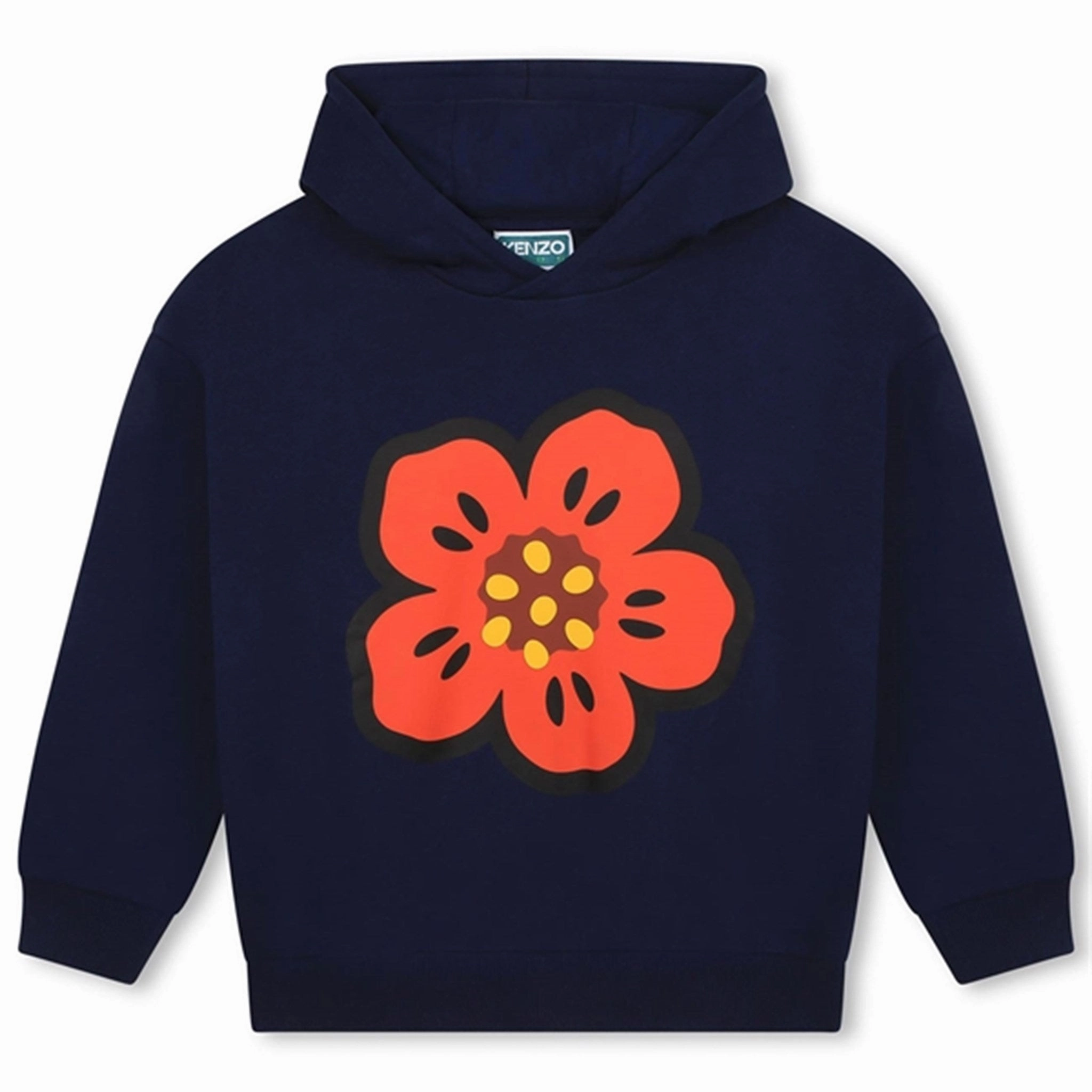 Feminine Style Distressed Detailing Kenzo Navy Hoodie