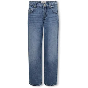 kids ONLY Medium Blue Denim Koglumi Mom Straight Dnm Pim920 Stretch Fit Denim All Fit Style