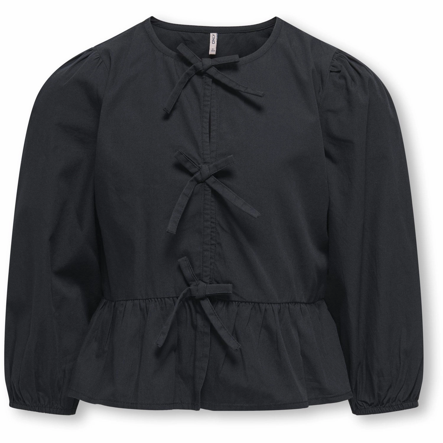 Outerwear Companion Seamless Shoulder Construction kids ONLY Black Clara Puff Bow Blouse AOP