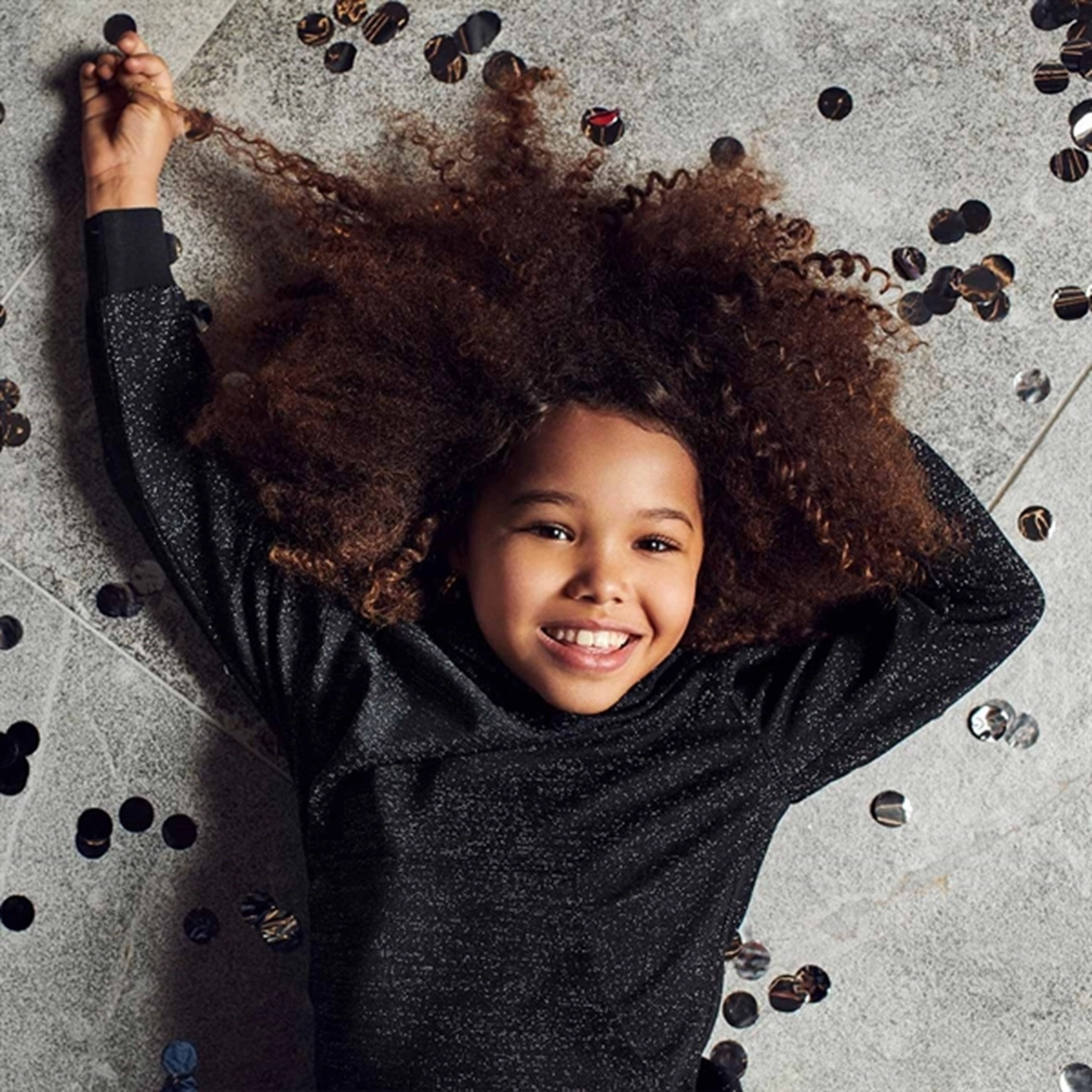 Kids ONLY Black Glitter Mady Hoodie Indoor Wear