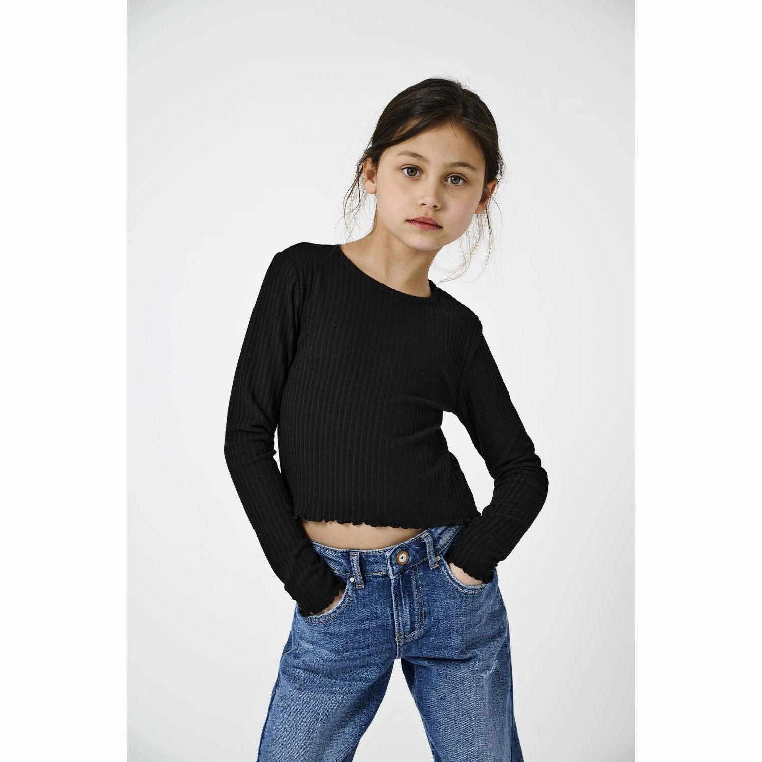 Classic Style kids ONLY Black Nella O-Neck Blouse Noos