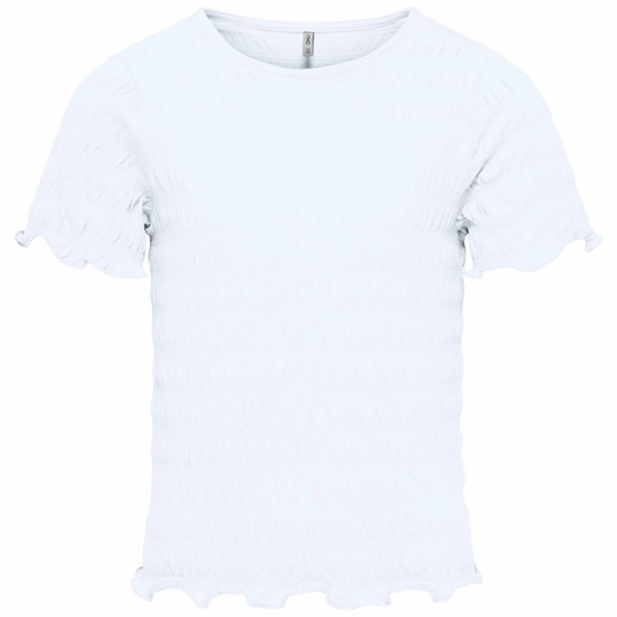 Kids ONLY Bright White Celina Smock Top Reinforced Hems