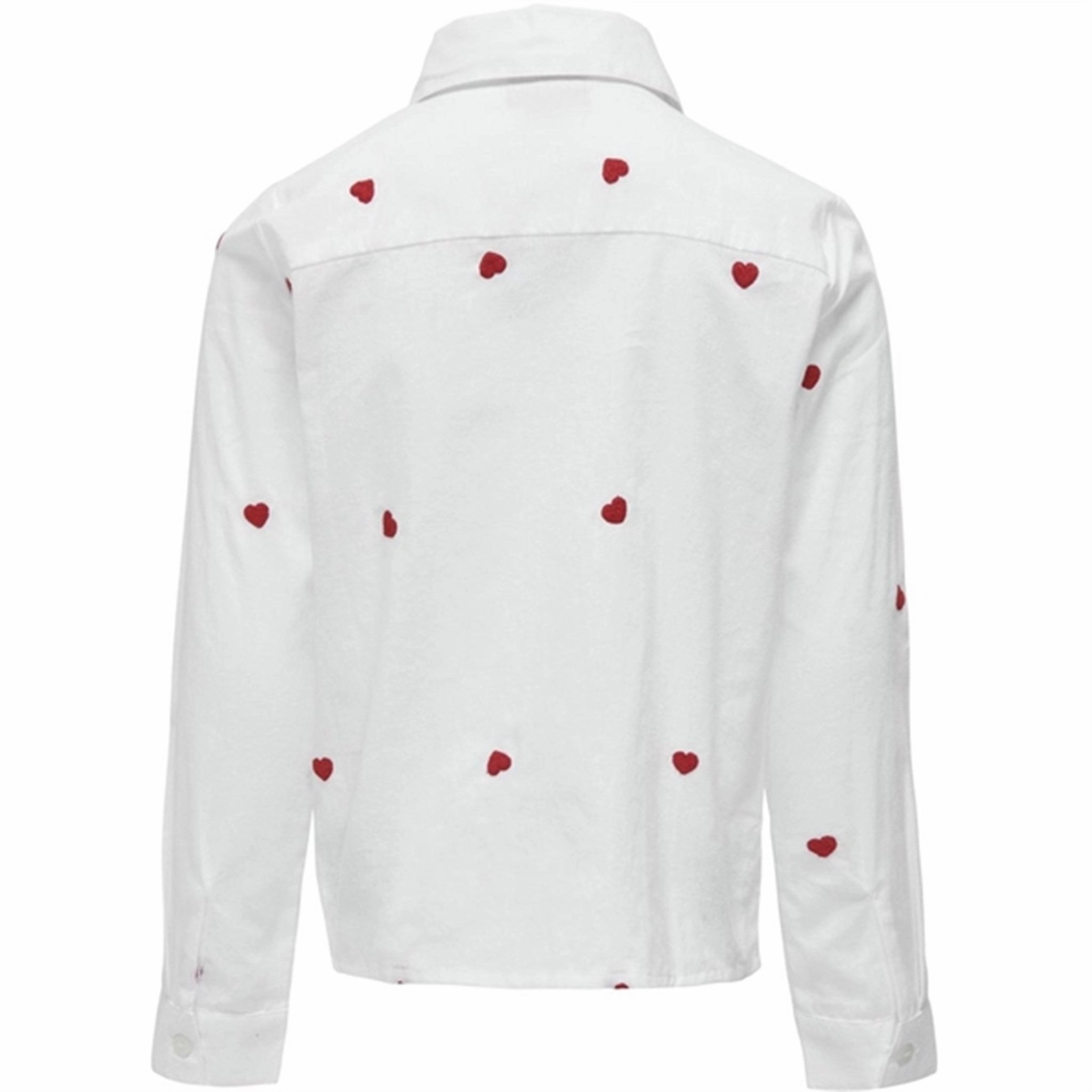 Wardrobe Essential Kids ONLY Bright White Flame Scarlet Hearts Lina Grace Shirt