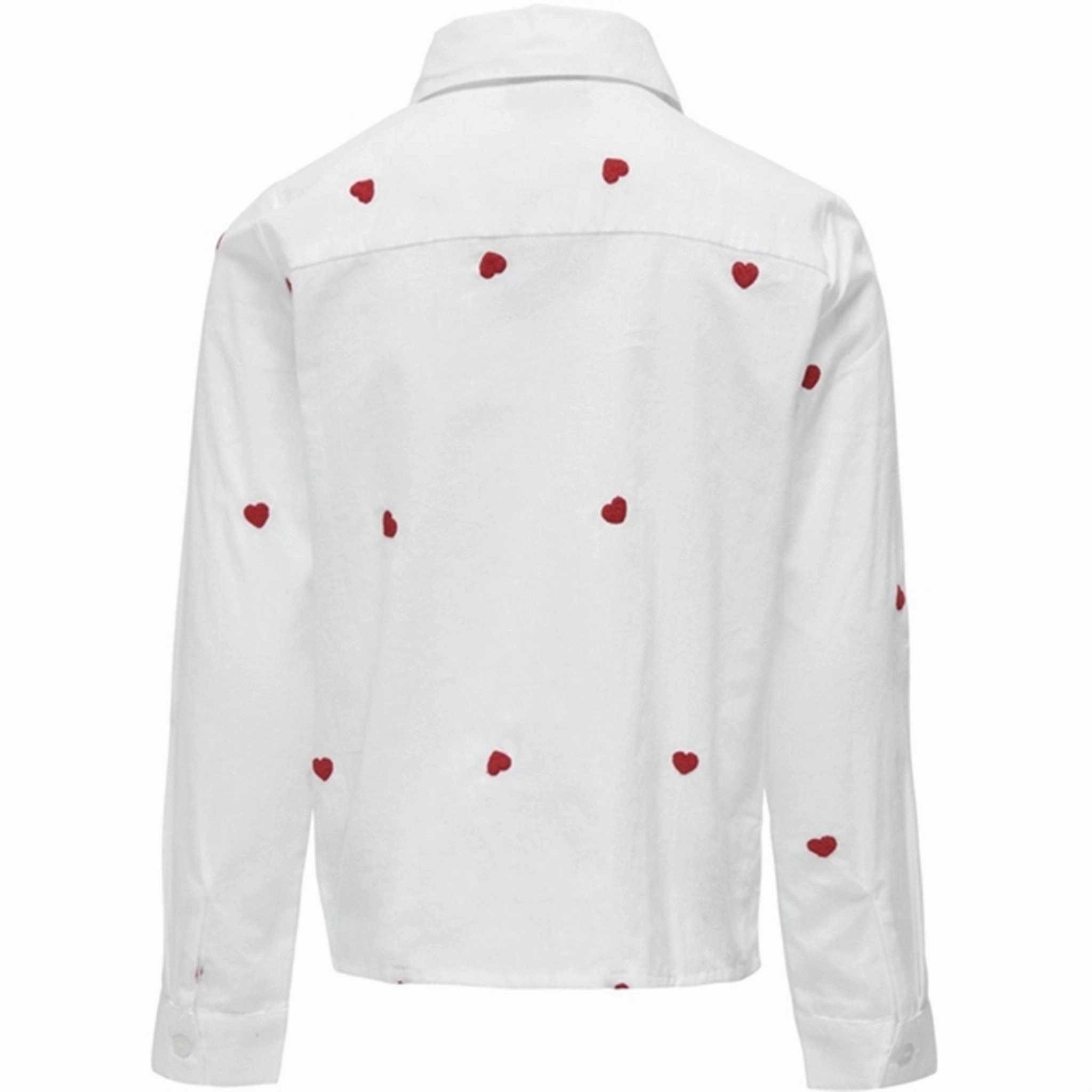 All-day Comfort Non Irritating Seams Kids ONLY Bright White Flame Scarlet Hearts Lina Grace Shirt