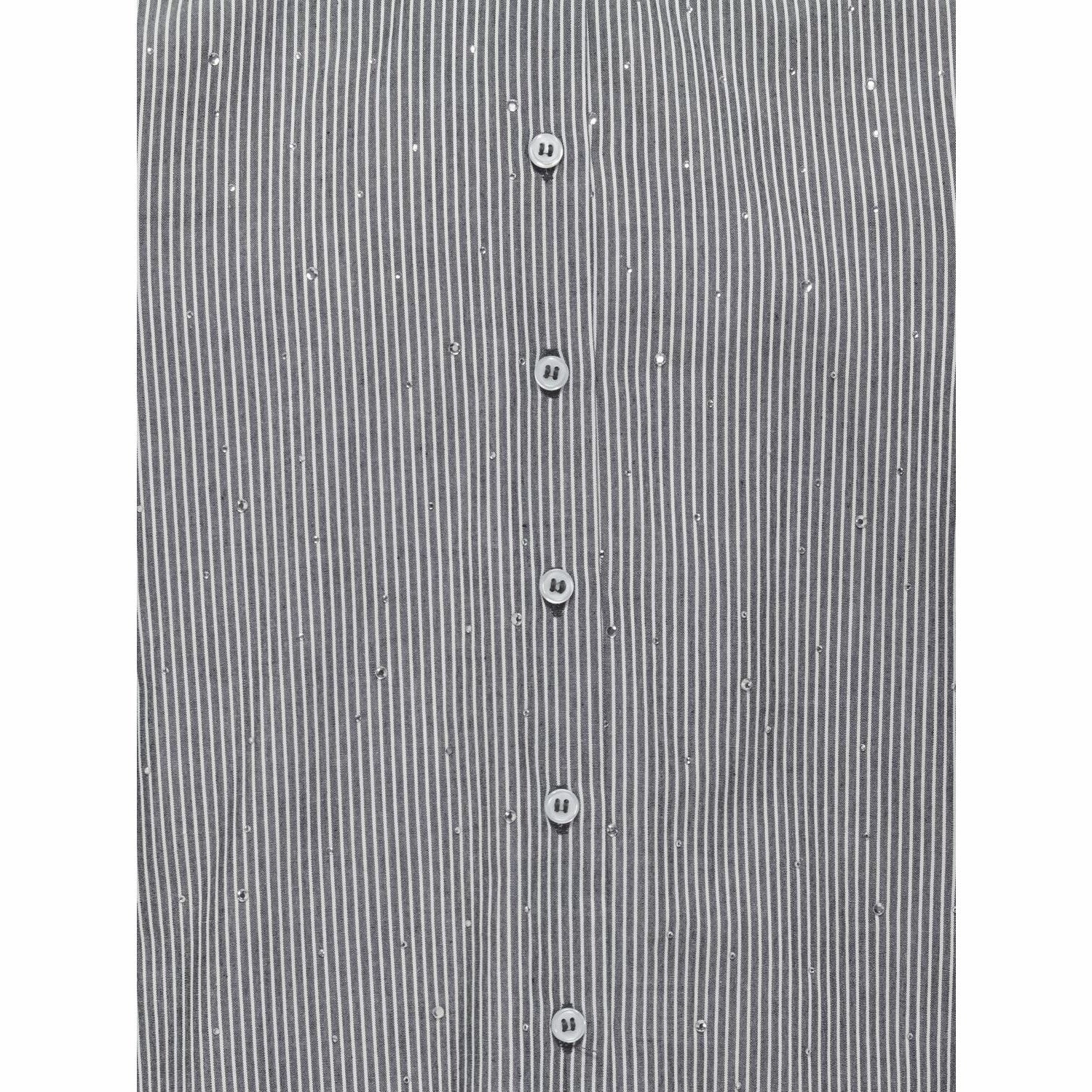 kids ONLY Bright White Naval Academy Kogsiv Life Ls Rhinestone Shirt Cp Wvn Quick Release Placket Solid Color