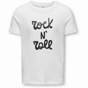 kids ONLY Bright White Rock Emma Reg Print T-Shirt Versatile Piece UV Protective Fabric