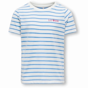 Ergonomic Cut kids ONLY Cloud Dancer Azure blue   print pomme stripe Bone La Pomme T-Shirt