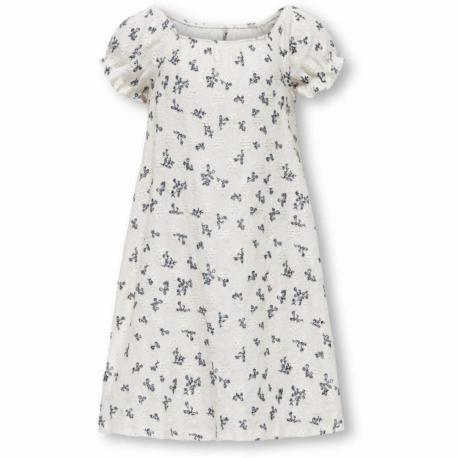 Waist Seam kids ONLY Cloud Dancer Black Flower Lavendel Dress