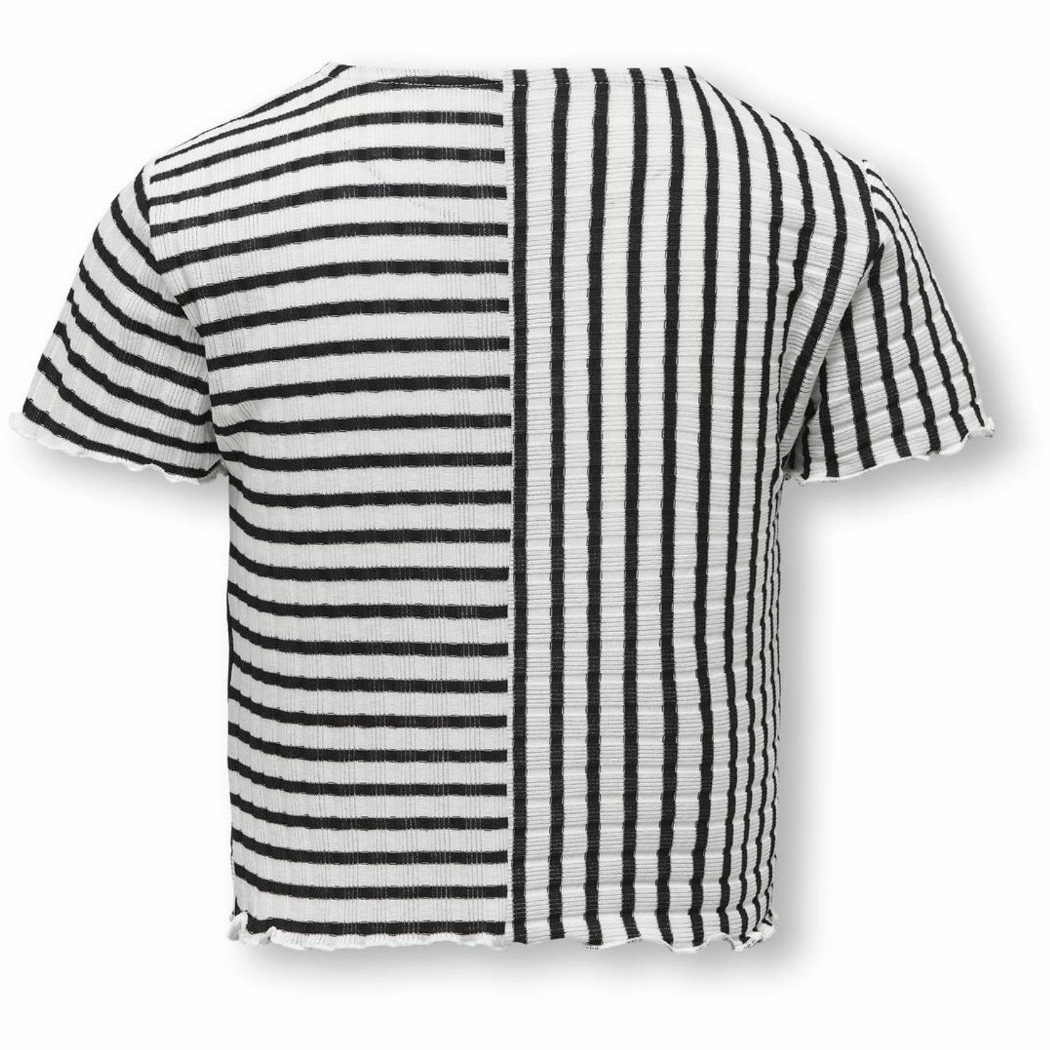 kids ONLY Cloud Dancer Black Georgina Striped Frill Top Street Trend EasyCareFabric
