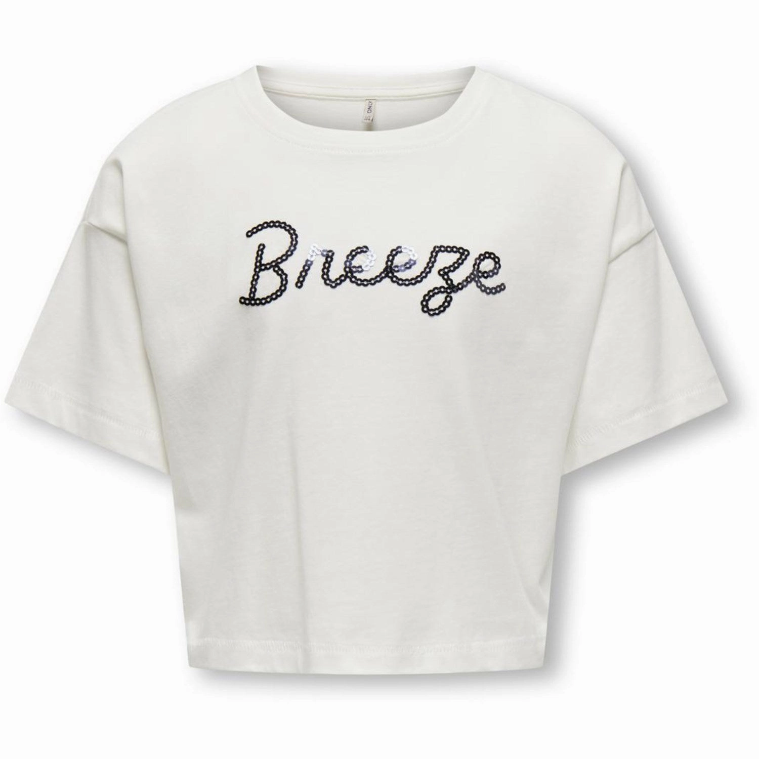 Linen blend Lightweight Layer kids ONLY Cloud Dancer Breeze Olivia Loose Sequins Top