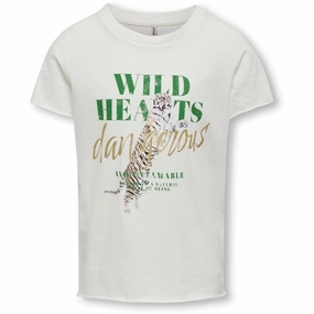 Kids ONLY Cloud Dancer Dangerous Lucy T-shirt Cross Grain Knit