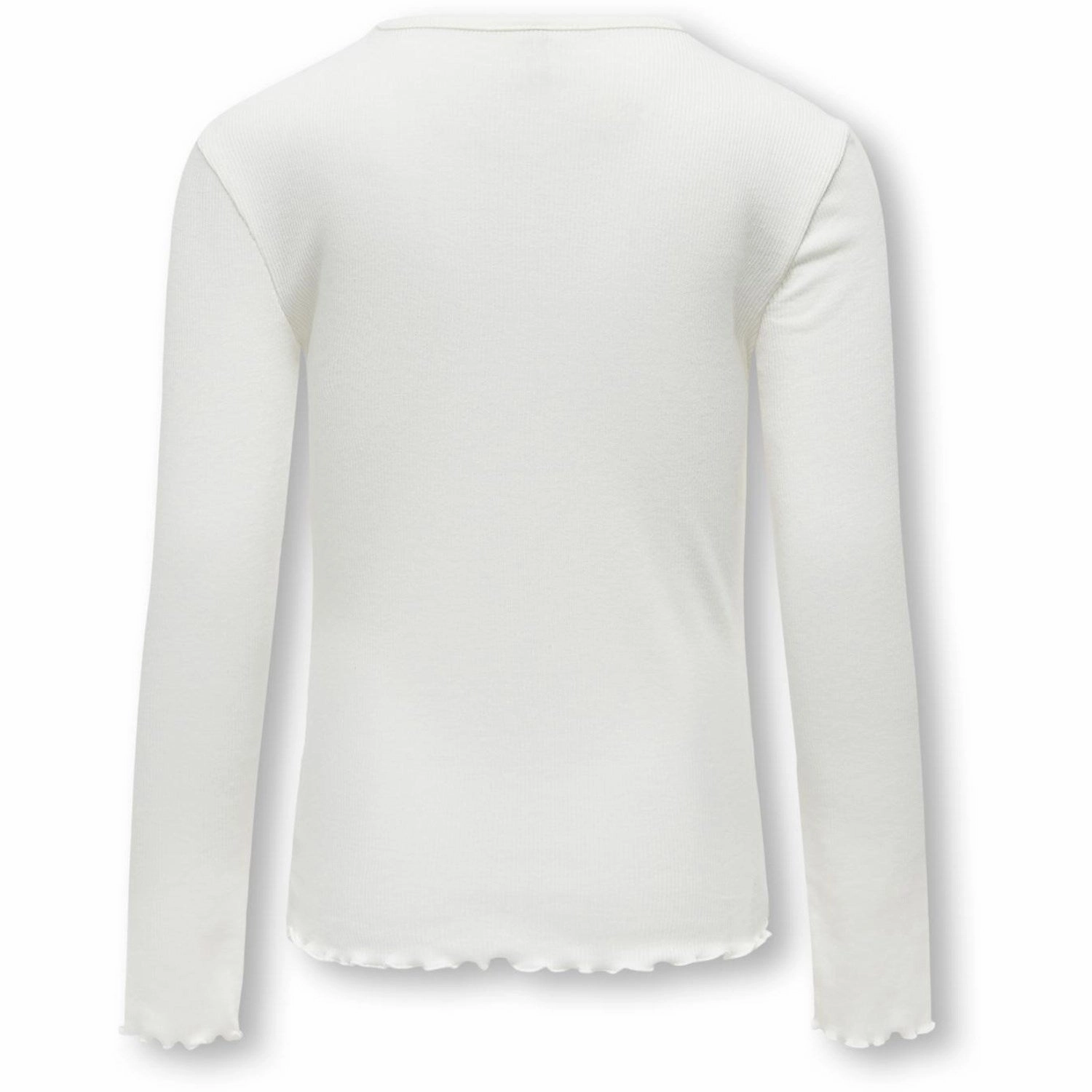 Wardrobe Essential Loose Fit kids ONLY Cloud Dancer Evig Rib Blouse