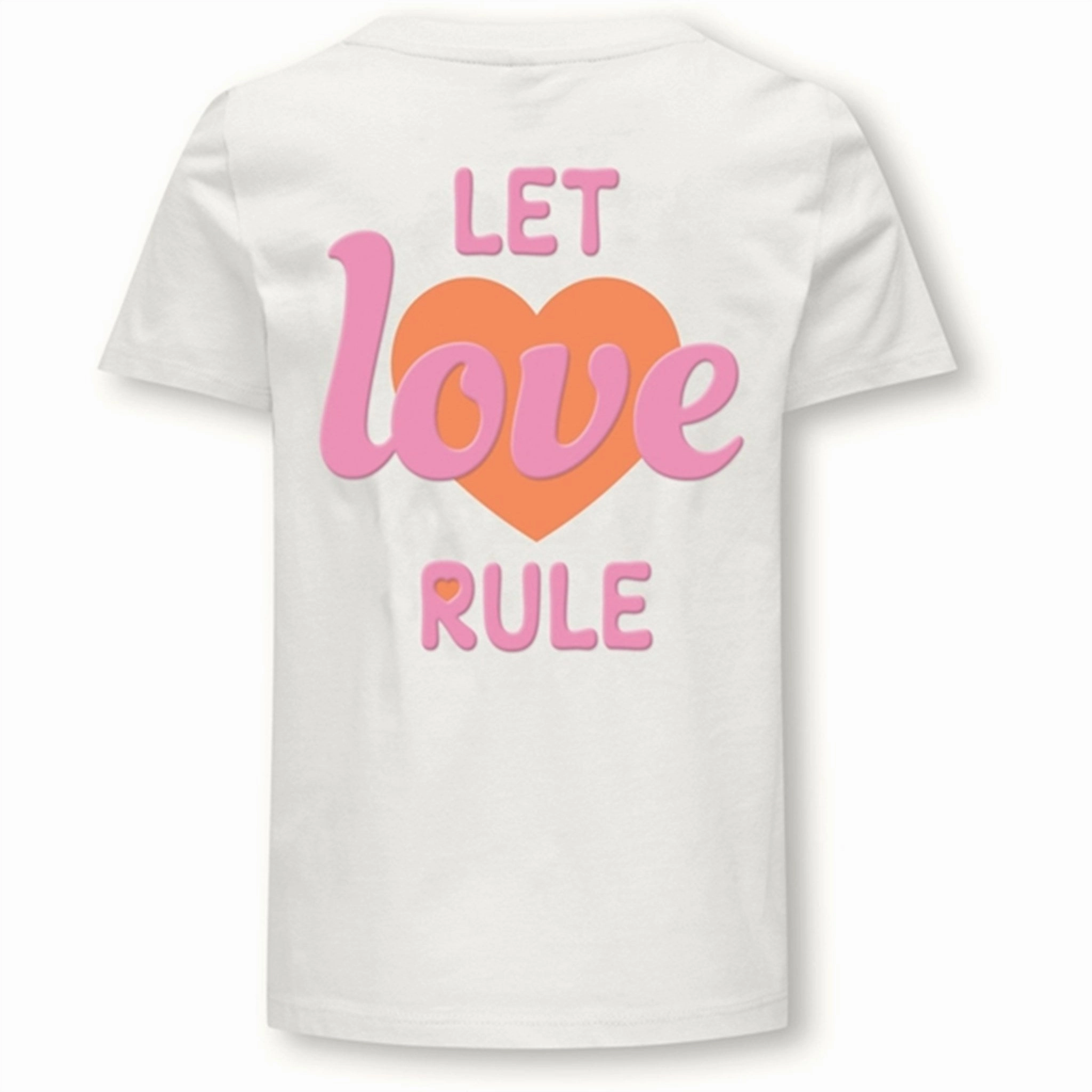 Kids ONLY Cloud Dancer Love Senna Heart T-Shirt Fashionable crew neck