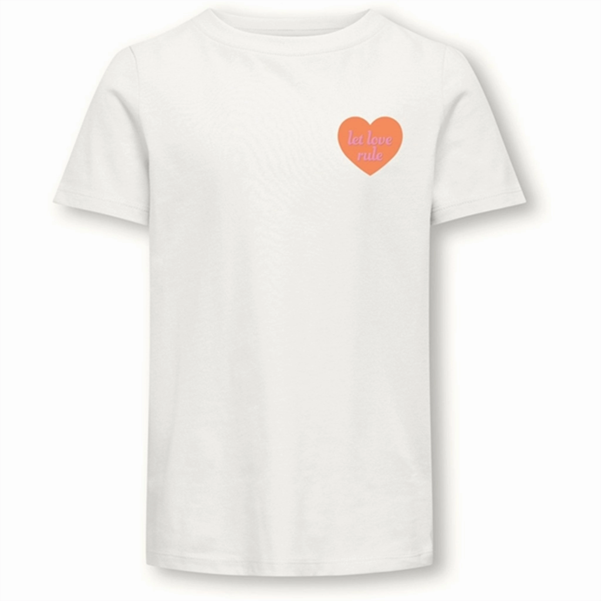 Tight Fit Kids ONLY Cloud Dancer Love Senna Heart T-Shirt