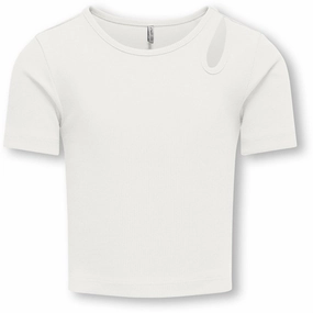 Kids ONLY Cloud Dancer Nessa Cut Out Top Noos Trendy Fabric